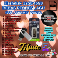 (BISA REQUEST LAGU MP3 MP4)FLASHDISK 16GB FULL VIDEO LAGU DJ MP4 FLASHDISK 32GB BONUS  LAGU MUSIK