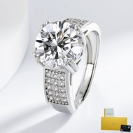 [With Gra Certificate] Hot Selling Inlaid 5 Carat Eight Hearts Eight Arrows Wide Round Diamond Ring