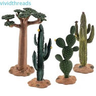 VIVIDTHREADS Artificial Tree Model, Realistic Plastic Artificial Plant Cactus, Green Plant Model DIY