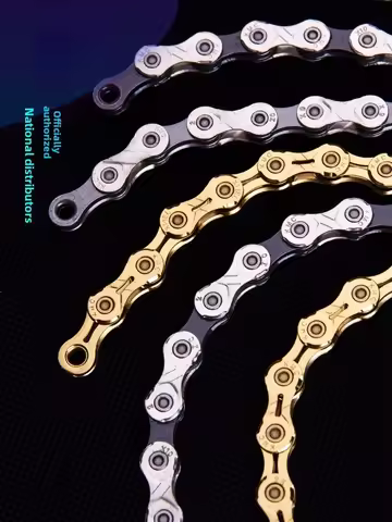 For KMC 9/10/12 Speed Hollow Bicycle Chain Ti-N Gold Racing Chain Road MTB Bike Lightweight Durable 