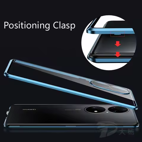 360 Full Protection Metal Magnetic Glass Phone Case for Huawei P40 Pro Plus P50 P60 70 Ultra 80 Lens