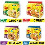 Maggi Kari/Ayam/Tomyam/Asam laksa instant noodles 5x77g-80g