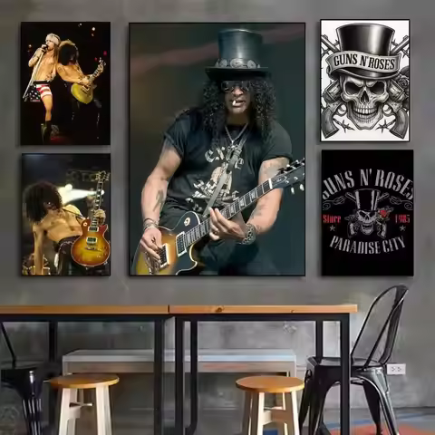 Cool Band Guns N Roses GNR Poster Waterproof HD Art Wall Decal Self-Adhesive Print