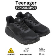 NEW SEVEN Black School Shoes for Teenager | Non-Slip, Lightweight & Durable School Shoes for Student