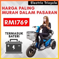 EBike Basikal Elektrik 3 Roda Electric Tricycle 3 Seats Electric Scooter 3 Wheels 电动自行车电动三轮 Tuk Tuk Mini Family Car