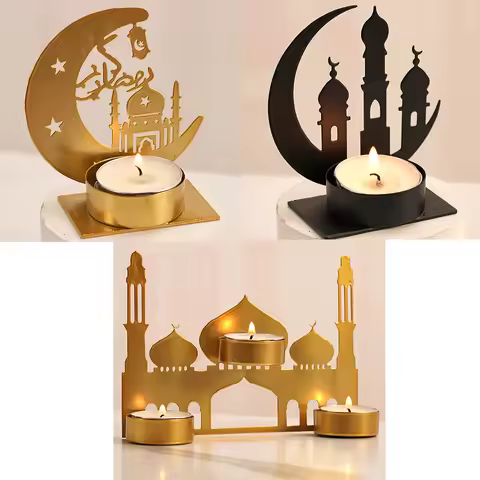 Ramadan Decoration Candle Holder Ramadan Candlestick Ornament Ramadan Candle Holder Islam Muslim Par