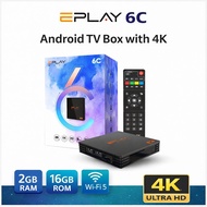 EPLAY 6C Android TV Box 2GB RAM 16GB ROM | Dual Band WiFi 2.4G/5G | 4K Ultra HD | Android 10 Smart T