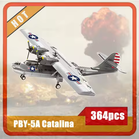 City Series Children Gift 364pcs/set PBY-5A Catalina Model Fighter Assembling Building Block Bricks 