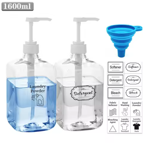 1600ml Laundry Detergent Powder Storage Box Liquid Dispenser Scale Transparent Storage Bottle Large 