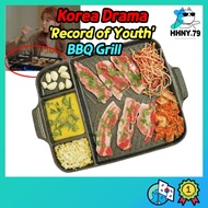 [Queen Sense] 3+1 Spaces Multi Grill pan Korea BBQ Non-Stick Grill Pan Barbecue Ribs Pork Belly, Large 47 x 34 cm Kitchen Korean Bbq Grill Pan ☆Korea Drama Record of Youth☆