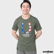 GALLOP : เสื้อยืดผ้าคอตตอนพิมพ์ลาย Graphic Tee รุ่น GT9102 สี Olive green - เขียวขี้ม้า  / ราคาปกติ 790.-