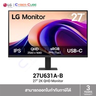 LG 27U631A-B 27" 2K Monitor (IPS, QHD 2560x1440 at 100Hz, 1x HDMI / 1x USB Type-C (PD15W)) / ( จอคอม