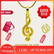 Charm Bliss 18k Gold Plated Music Note G Clef Pendant Stainless Necklace for women Hypoallergenic