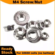 M4 hexagonal flange nut M4 cross round head screws for 32650 lithium-ion battery pack building 32650