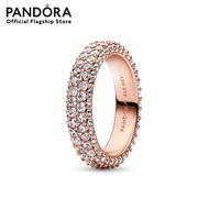 Pandora 14k Rose gold-plated ring with clear cubic zirconia เครื่องประดับ แหวน แหวนโรส แหวนแพนดอร่า แพนดอร่า