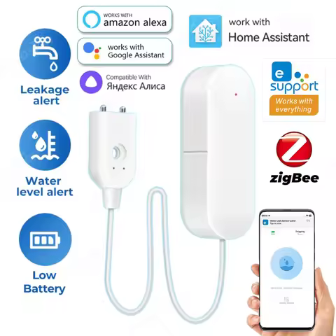 Ewelink APP Zigbee Water Leak Sensor Smart Home Flood Alarm Water Level Overflow Detector Need Zigbe