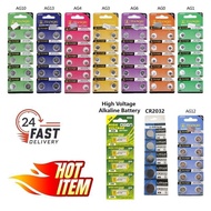 【Hantar Cepat】 Alkaline Button Cell LR44 LR41LR43 ∙LR521LR621LR626 LR920∙LR1130 ∙CR2032AG13/AG10/AG4