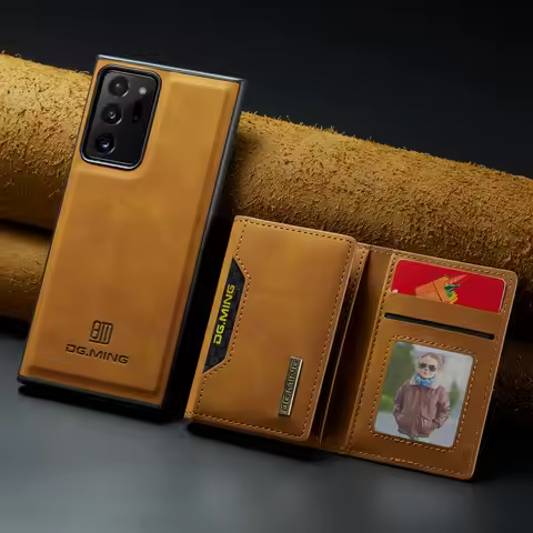 DG.MING for Samsung S22 23 S24 S25 S26/Ultra/Plus Wallet Case Detachable Leather Magnetic Cover Note