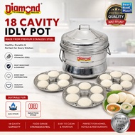DIAMOND Stainless Steel 18 Hole Idli Maker Steamer Plate 7.5cm Idly Tray Gas & Induction Compatible