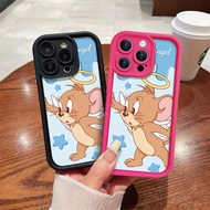 Cute Tom and Jerry Angel Case For OPPO A3 PRO A94 A93 A5S A57 A77 A7 A12S Realme C20 C11 C21Y C25Y A