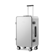 Amazon Limited Brand Suitcase with TSA Lock, XL Size, Large Size, Silent, Aluminum Frame (Black/Silv