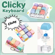 Clicky Keyboard Glowing Keychain Macaron Color DIY Fidget Decompression Toys Gift