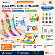 ENMY Dual Tip Acrylic Marker Pen 80/60/48 Colors Set Soft and Fine Brush Kids Presents 双头丙烯马克笔