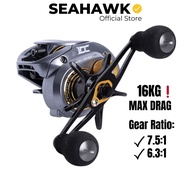 Team Seahawk Hyper Bass SW 16KG Drag 7.5 / 6.3 HIGH Speed Gear Ratio | Slim Design | Lightweight Cas