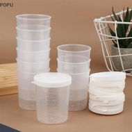 POPU 10Pcs/Set 20/30/50/100ml Clear Liquid Pill Measuring Cups With Lids Travel Pill Organizer Cup C