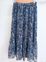 Uniqlo navy 深藍色碎花裙 maple碎花連身褲 Korea 碎花吊帶裙