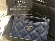 Chanel Classic Card Holder 卡片套 navy blue caviar leather 深藍色荔枝皮 wallet 銀包 woc 聖誕禮物🎁