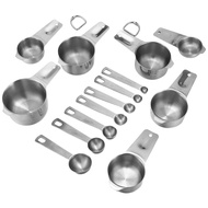 Stainless Steel Measuring Cups and Spoons Set of 14 Pieces,7 Nesting Cups and 7 Stackable Spoons Pro