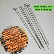 Meat skewer 55 cm long, stainless steel meat skewer, 304 stainless steel skewer for charcoal meat gr