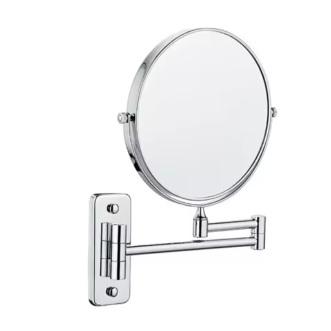3X Zoom Mirror Chrome Round 6/8 Inch Double Sides Modern Cosmetic Bath Mirror Swivel Mirror Rotatabl