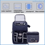 WU Camera Backpack DSLR SLR Camera Bag Photography Backpack Waterproof Camera Bag