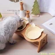 貓咪碗 狗碗 陶瓷碗 贈陶瓷雙碗 貓碗 寵物餐桌 寵物碗架 寵物碗 實木斜面可調節高度 食物容器陶瓷碗