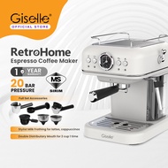 Giselle 51mm 20 Bar 1.0L Espresso Coffee Maker Coffee Machine Retro Automatic Machine with Milk Frot