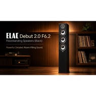 Elac Debut 2.0 F6.2 Floorstanding Speakers(Black Color)