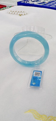 ( HCM ) VÒNG TAY ĐÁ AQUAMARINE THIÊN NHIÊN PHONG THỦY VÒNG GIÁM ĐỊNH PNJ NI 53