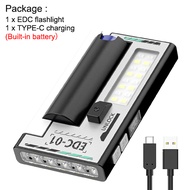 ASAFEE EDC-01 ไฟฉายมัลติฟังก์ชัน 300ลูเมน 5 LED ชาร์จไฟ TypeC ไฟ UV แดง น้ำเงิน ไฟฉุกเฉิน พกพาสะดวก