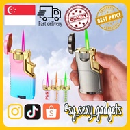 [LOCAL SELLER] Three Flame Colour Lighter / WindProof Lighter/Metal Body /Triple Flame Colour Lighte
