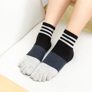 Womens Short Tube Socks 2 Pairs Colorful Cotton Absorbent Finger Divided Breathable Cute Spring Autu