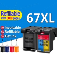 hp 67 ink cartridge hp67xl refillable ink cartridge Compatible for HP 1255 2724 2725 2722 2723