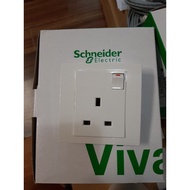 (8pcs per box) Schneider Vivace 13A switched socket KB15 WE G11 - White