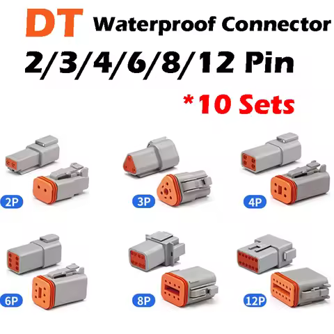 10 Sets DT 2P/3P/4P/6P/8P 22-16AWG Waterproof Deutsch Connector deutch connectors Plug Kit DT06-2S D