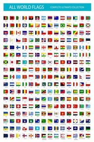 Flags of the World Decorative Educational Poster Print canvas painting moive poster framedunframed