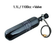 HPA Scuba 1.1L Carbon Fiber Gas Cylinder M18*1.5 Tank Refill Supply Vae 50Cm Air Hose Co2 Soda