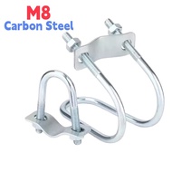 M8 U Bolt Galvanized Double U-Cross Tube Pipe Clamp Screw Connector Scaffolding Fixing Cross Clamps