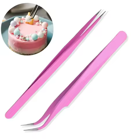 Beads Tweezers Stainless Steel Forceps Clip Candy Sugar Sprinkles Fondant Flower Cake Decoration Too