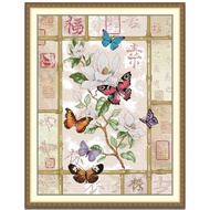 Cross Stitch Set, Butterfly, Animal, 14/11CT, Full Kit with Pattern